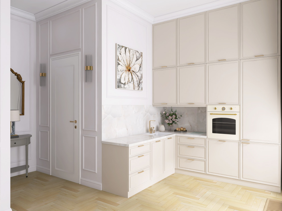 Проект кухни-гостиной в стиле "Неоклассика"