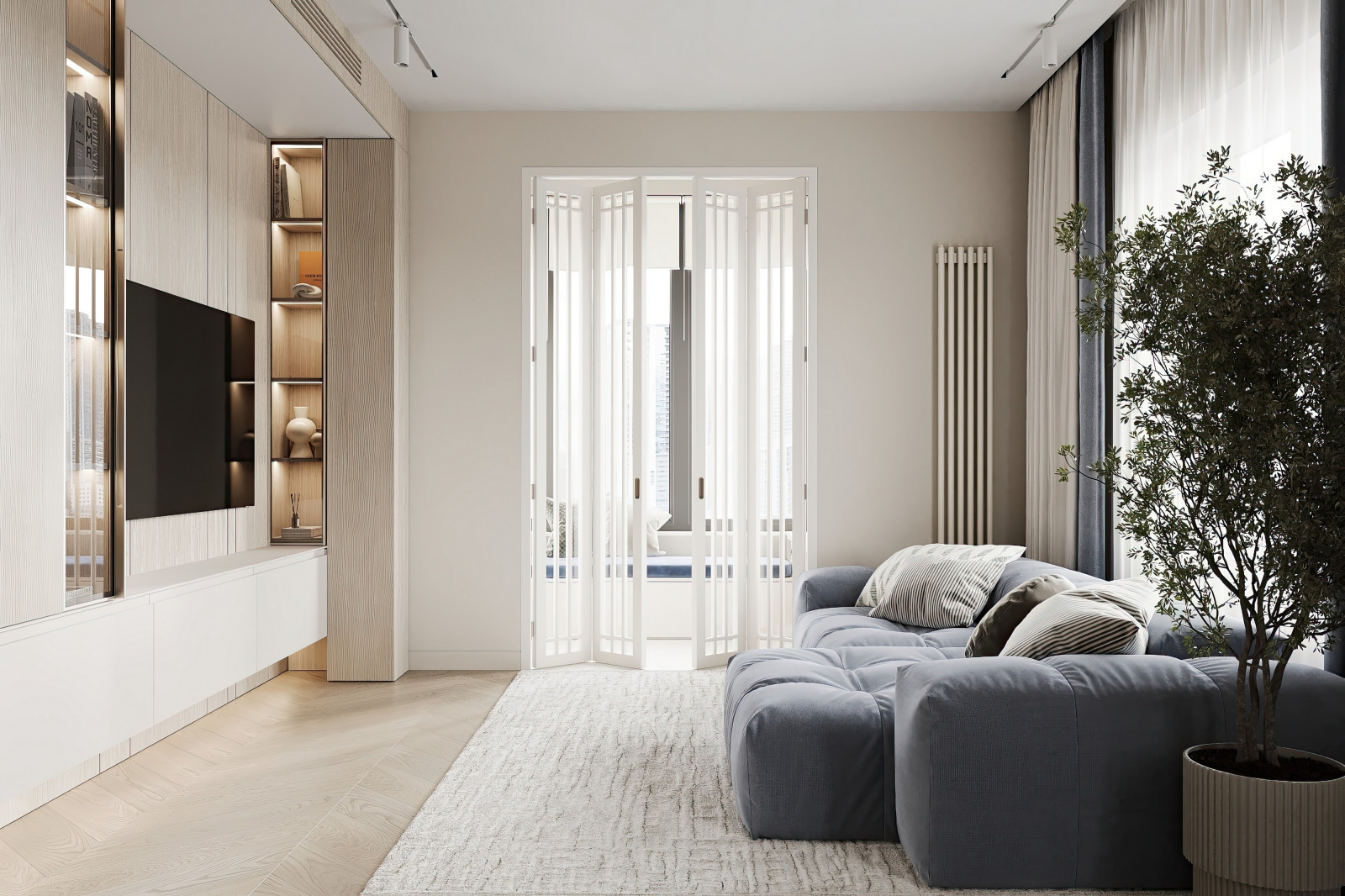 Дизайн и ремонт квартиры в ЖК Большая семерка - Сочный синий