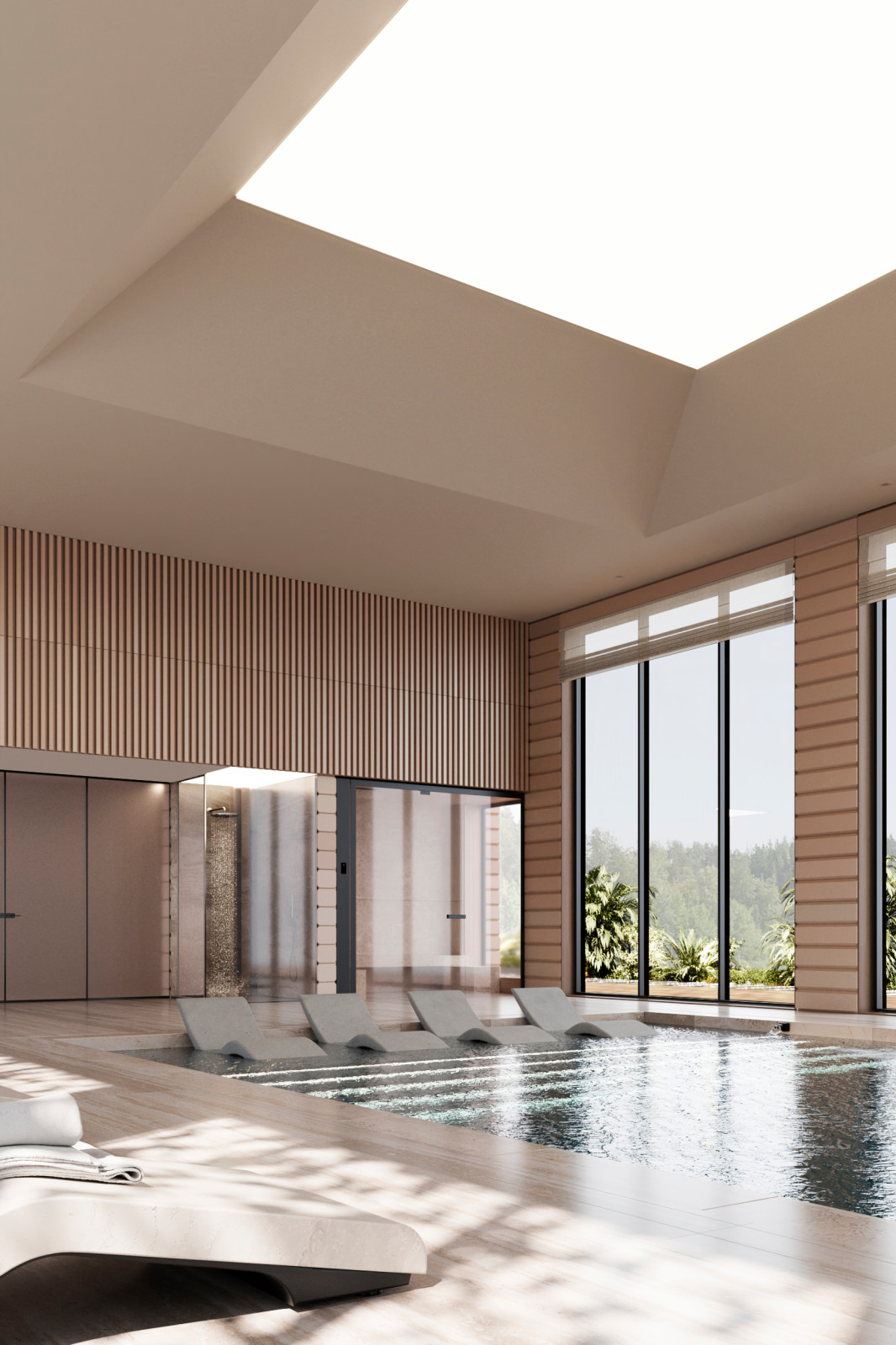 Дизайн проект частного бассейна и спа зоны