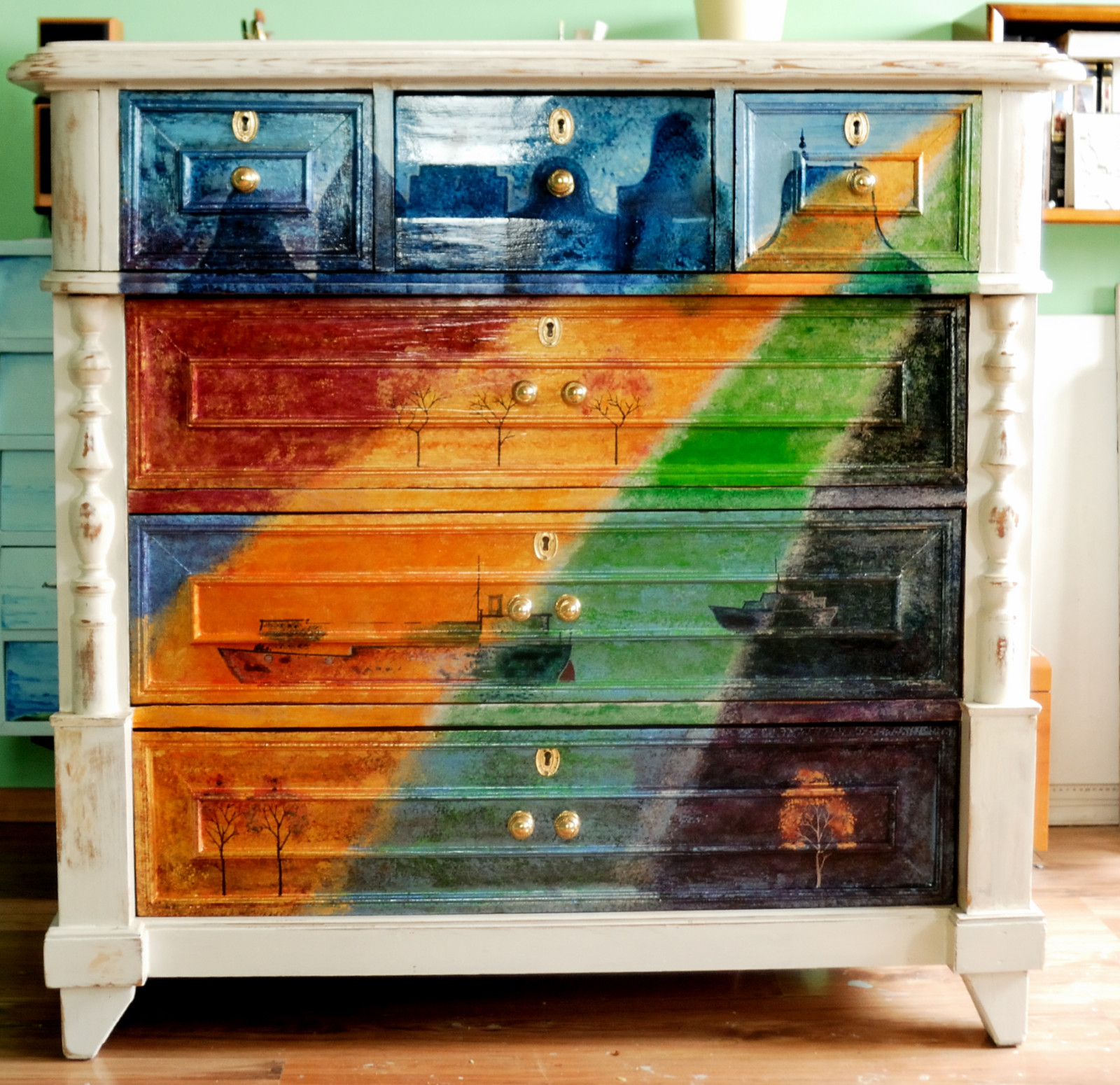 Расписная мебель (отдельные предметы)