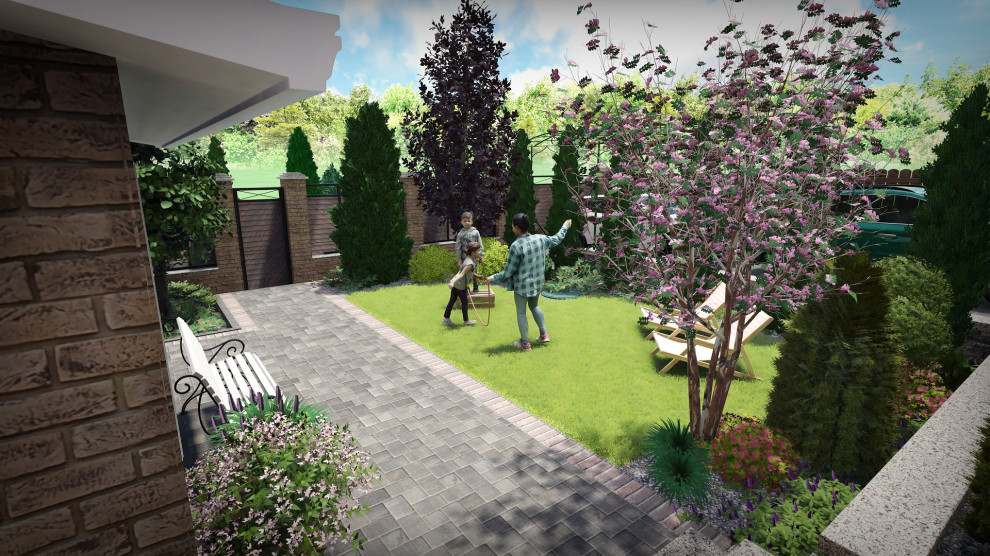 Ландшафтный проект с террасированием участка