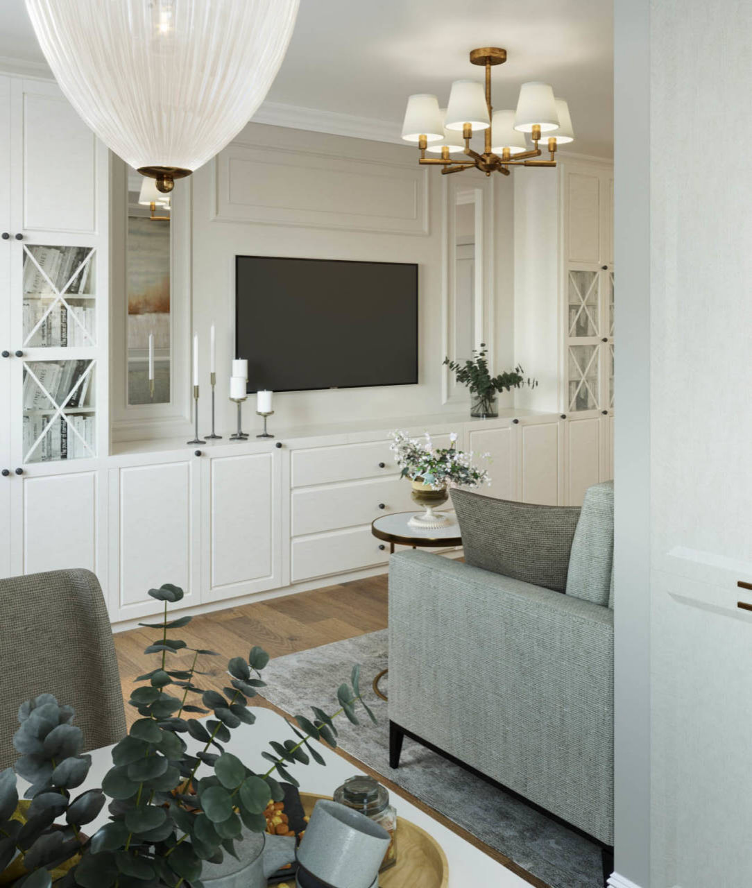 Design apartment in Krasnoyarsk 37 m² in neoclassical style