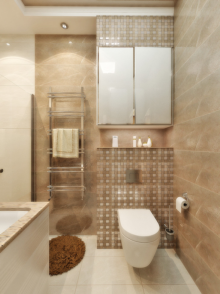 Light gold color in bathroom interior design