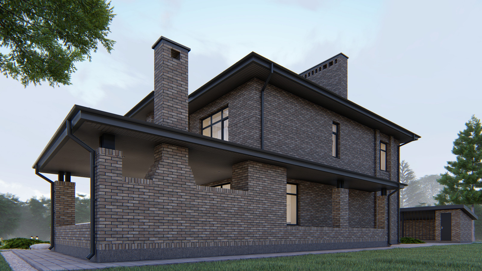 Двухэтажный дом в стиле Прерий