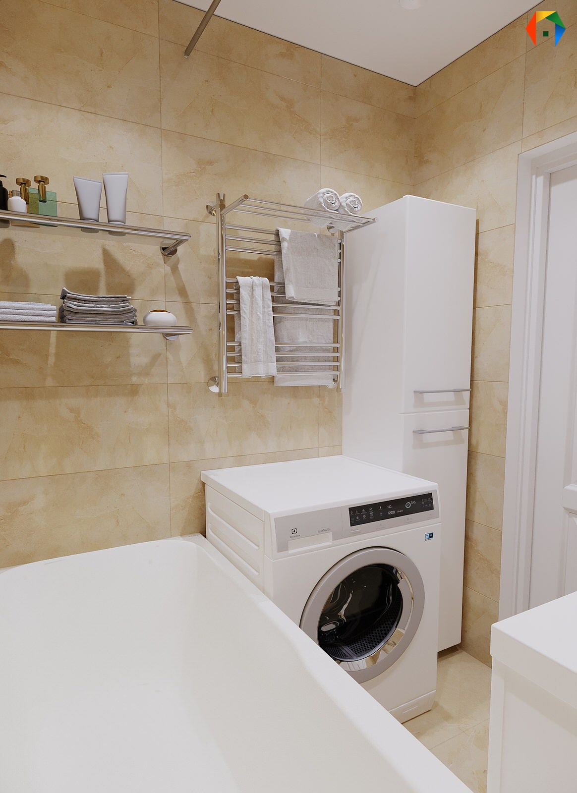 Дизайн трешки в песочных тонах