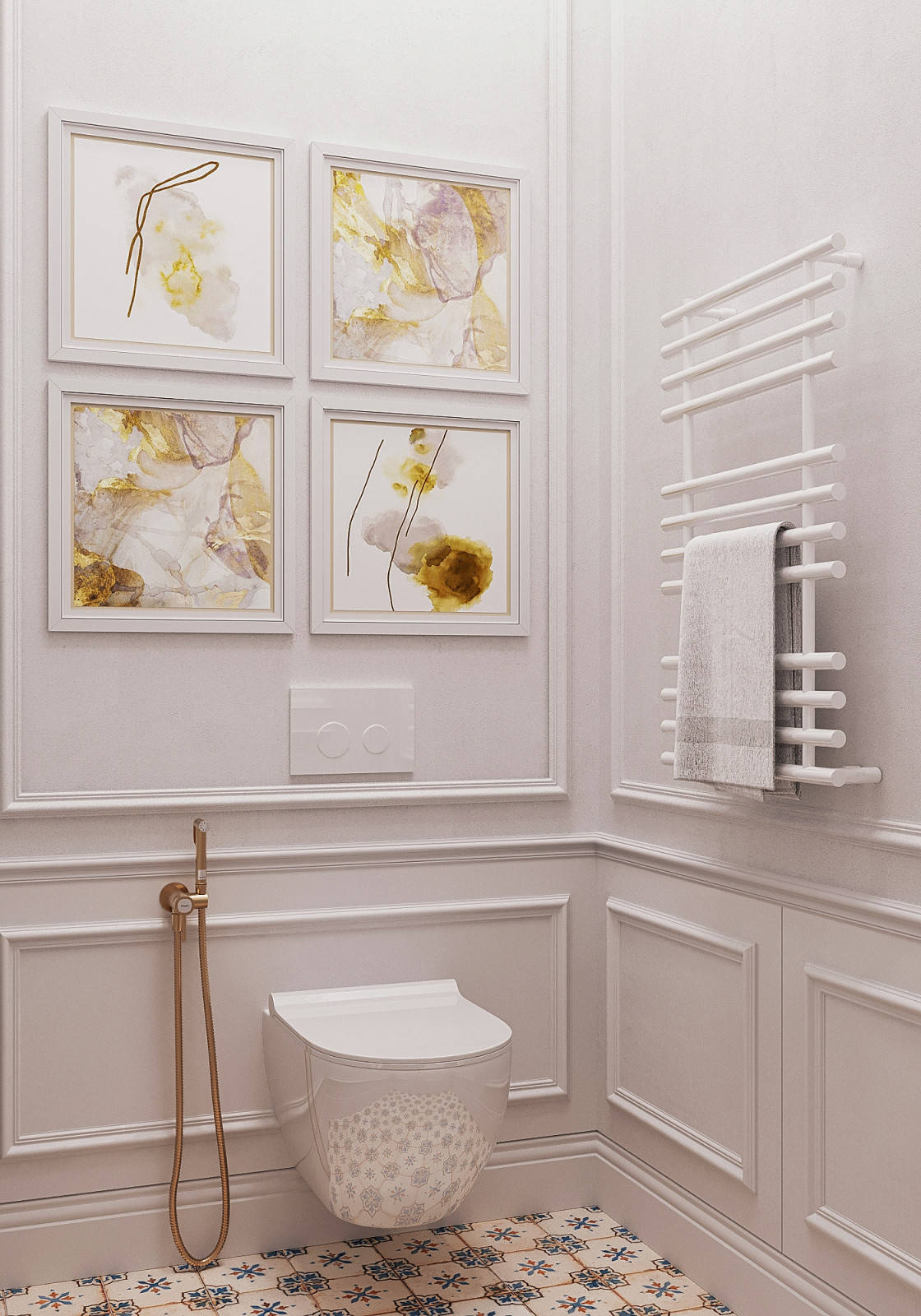 Стильный интерьер с элементами ар-деко в ЖК Петровский квартал на воде - 99 м2