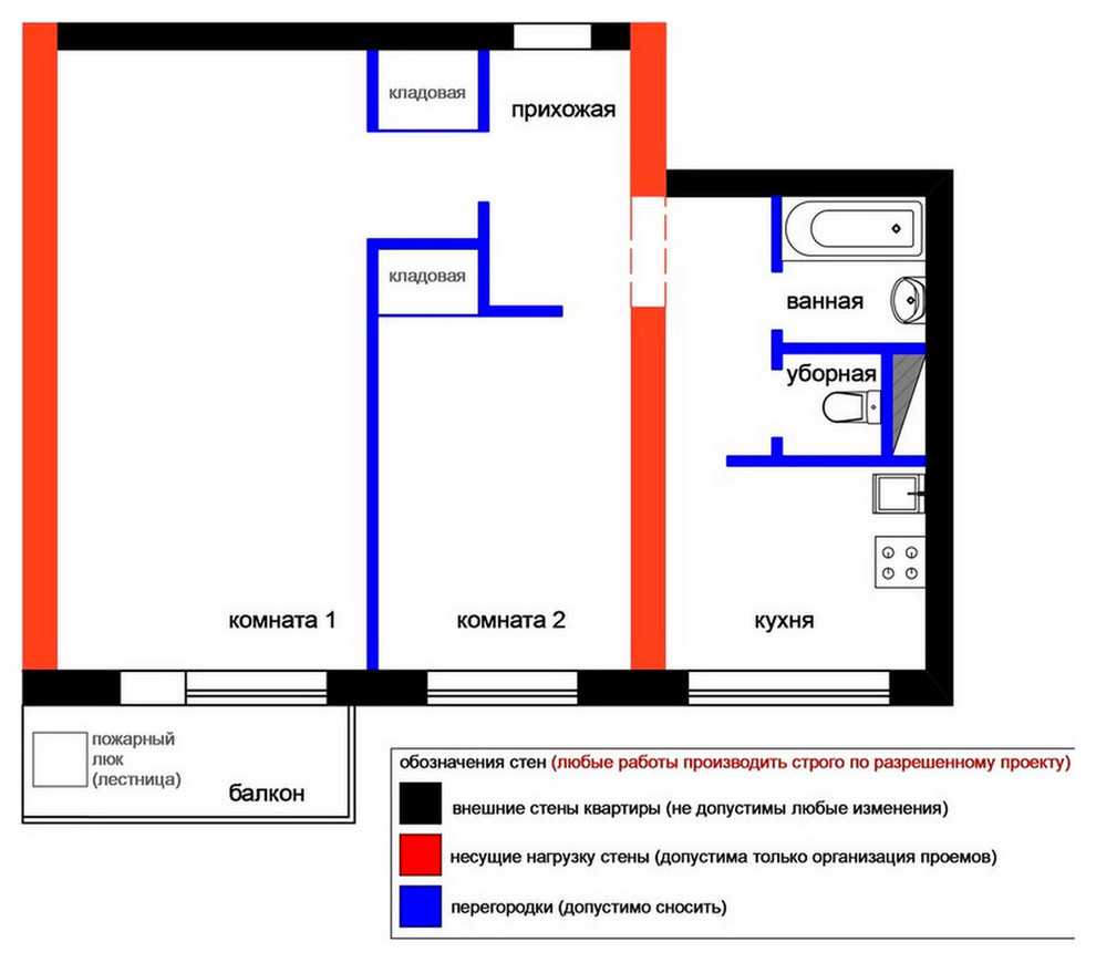 Перепланировка: Типовая квартира в доме серии 18-01/12
