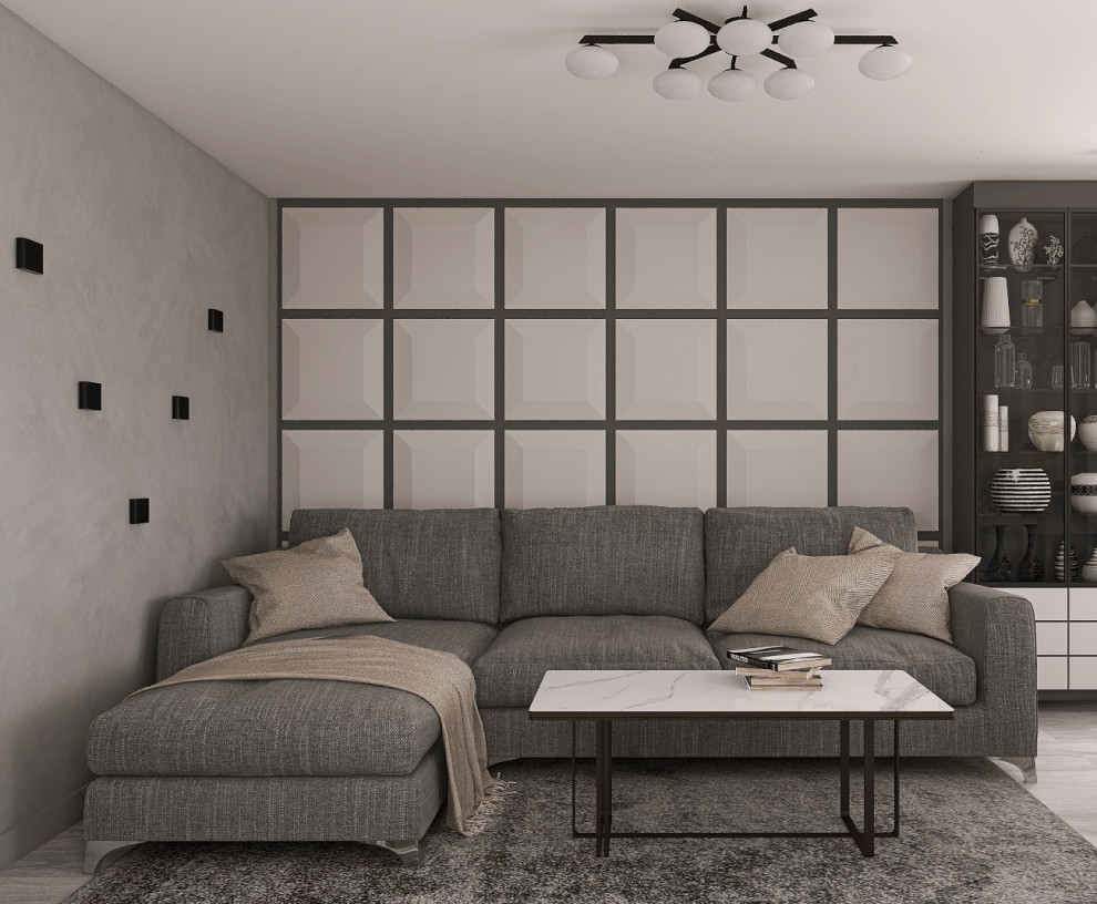 Дизайн кухни-гостиной с балконами