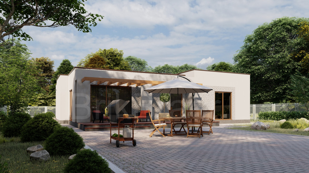 Проект дома №150 с плоской кровлей и площадью 175 м2