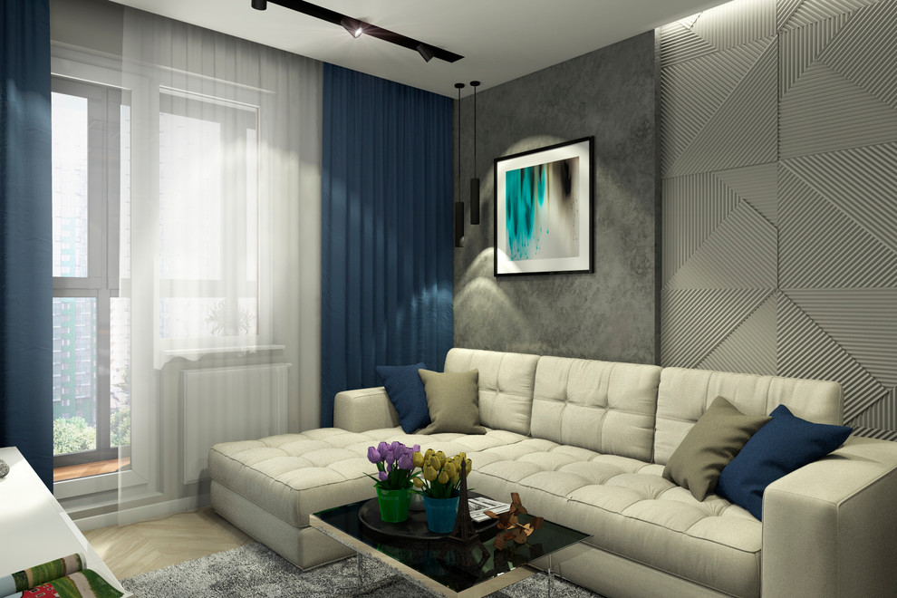 Дизайн интерьера двухкомнатной квартиры в ЖК "Лучи", г.Москва