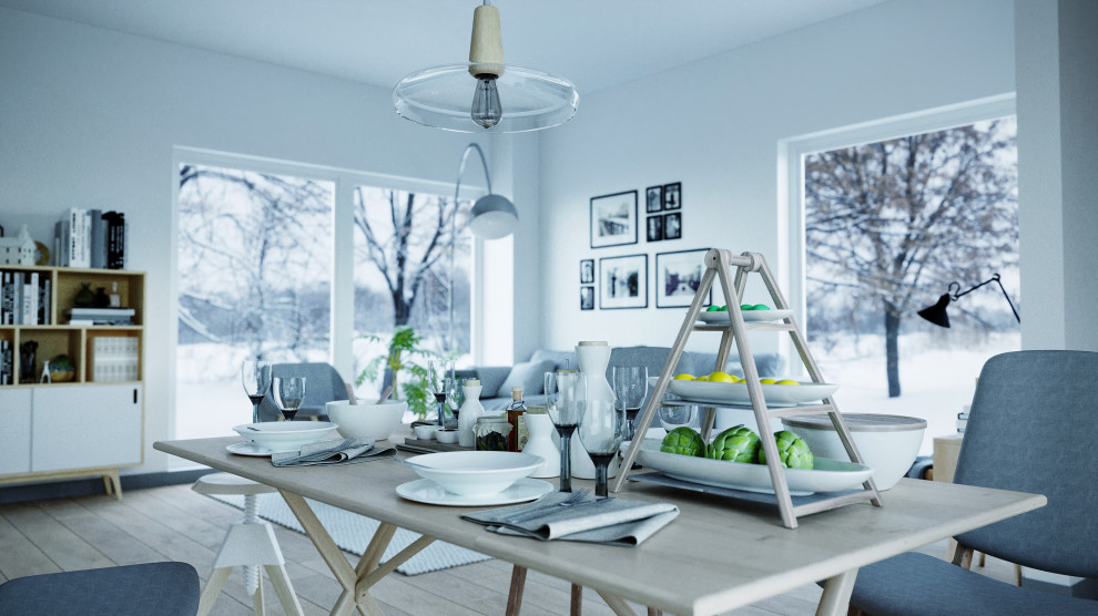 Визуализация гостинной и кухни