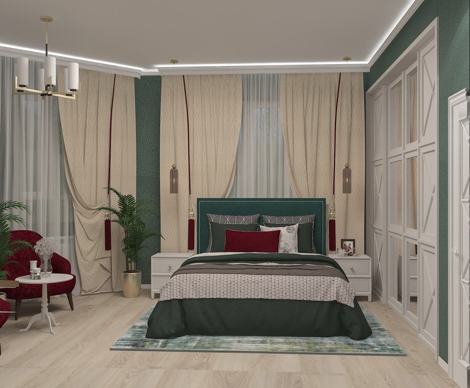 спальня с гранатами