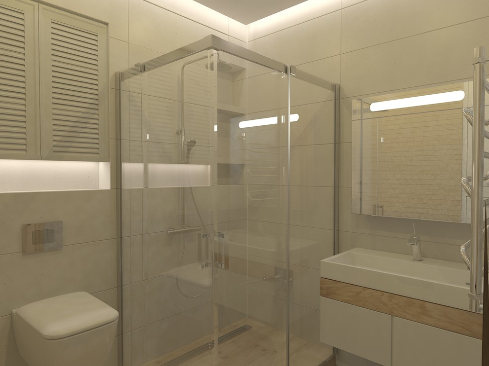 Санузел в новостройке (несколько вариантов плитки).