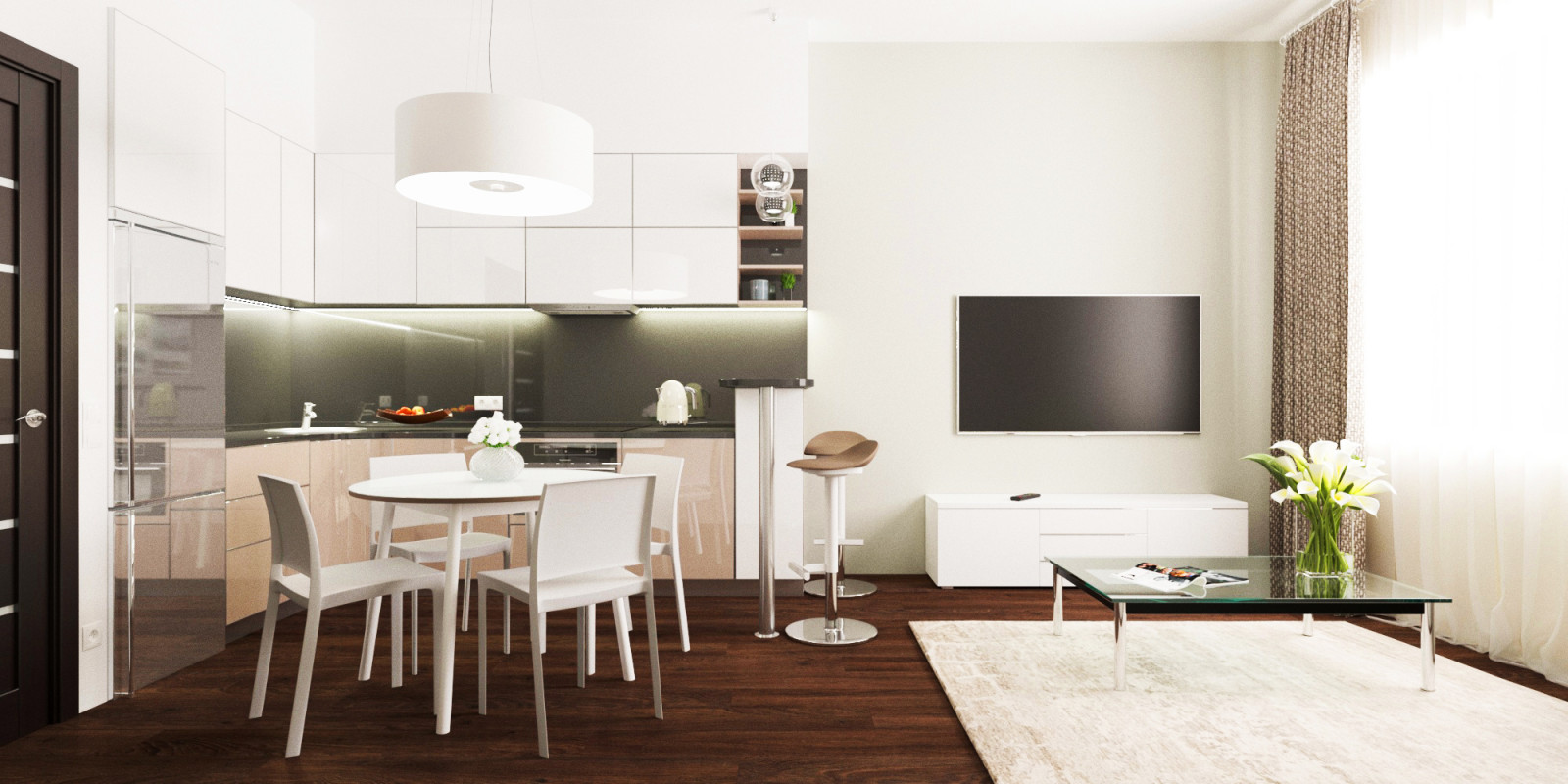 Кухня-гостиная в клубном доме "Sky Parks"