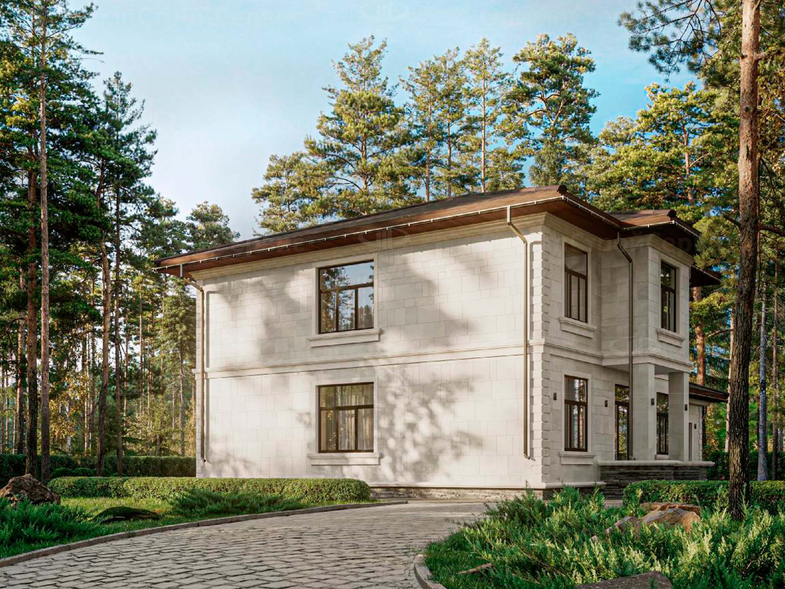 Дом с фасадом из натурального камня «Вильден»