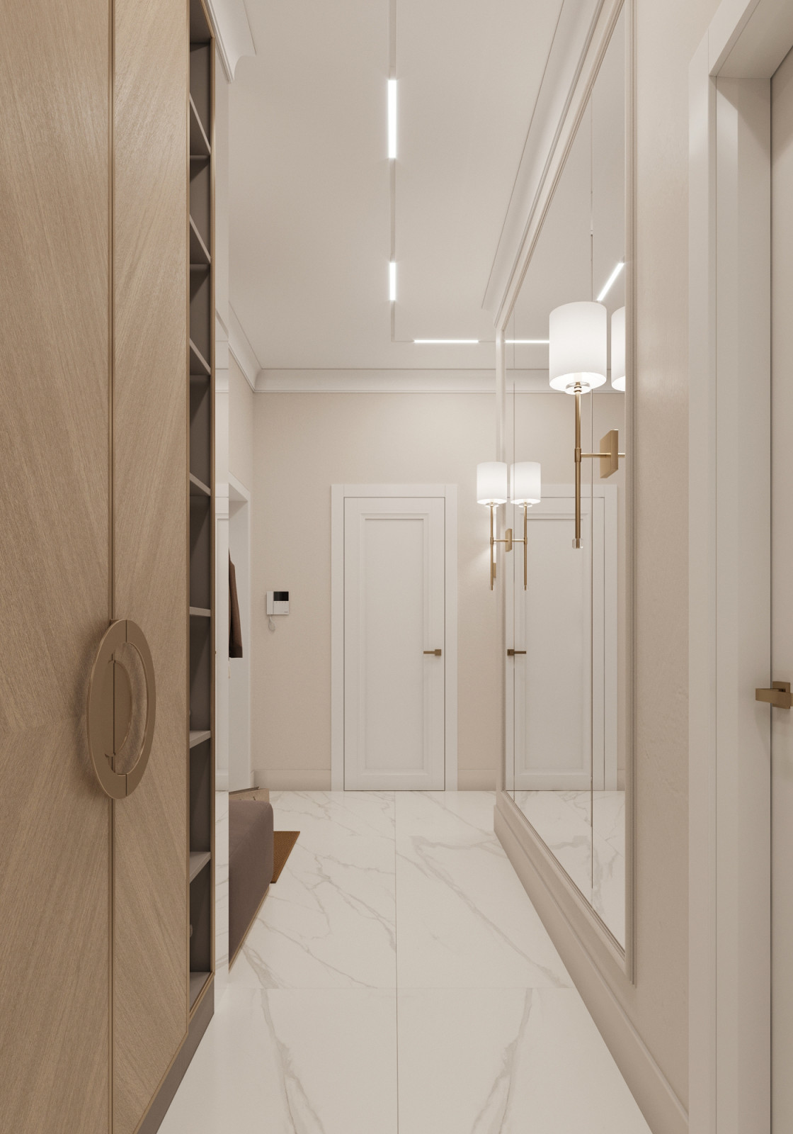 "Тёплое какао", квартира в ЖК "Дворянский", 98 м2