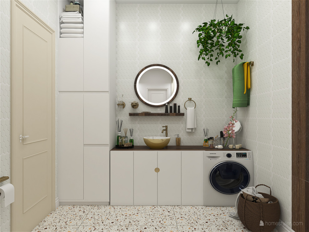 Квартира для семьи из трех человек с акцентами зеленого