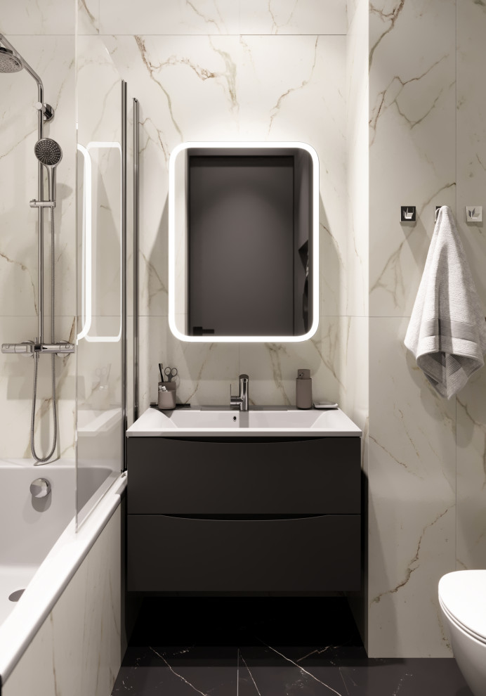 Обложка проекта: Минималистичная квартира с оранжевыми акцентами.