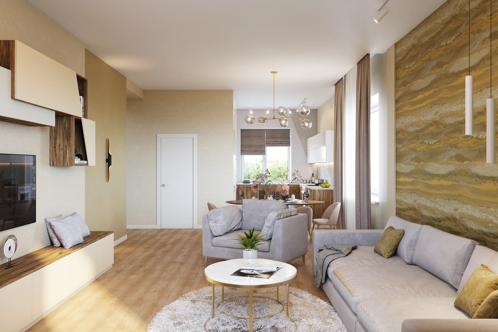 кухння-гостиная