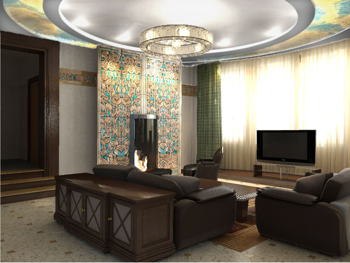 Обложка проекта: Гостиная с элементами ар-деко