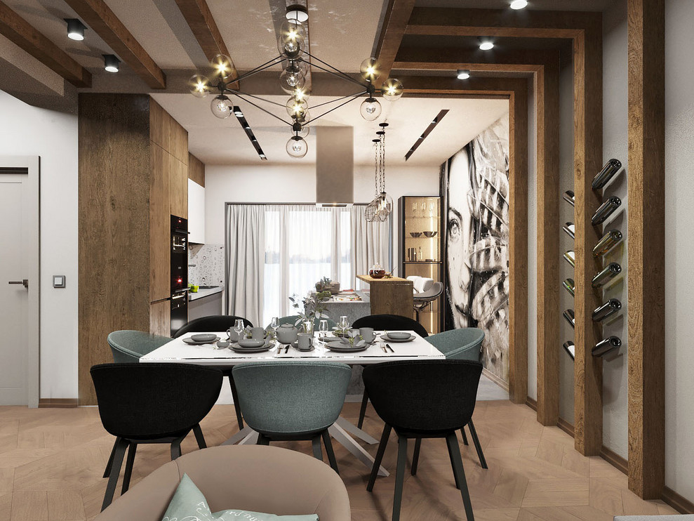 кухня-гостиная в КП Алые паруса