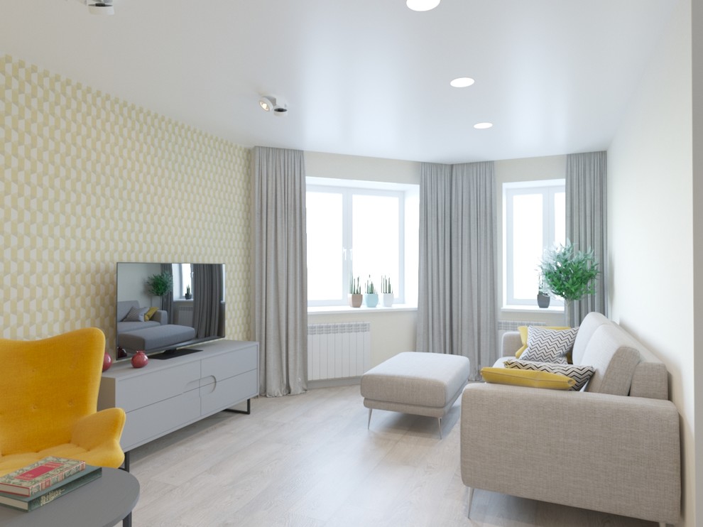 Однокомнатная квартира в желтых тонах