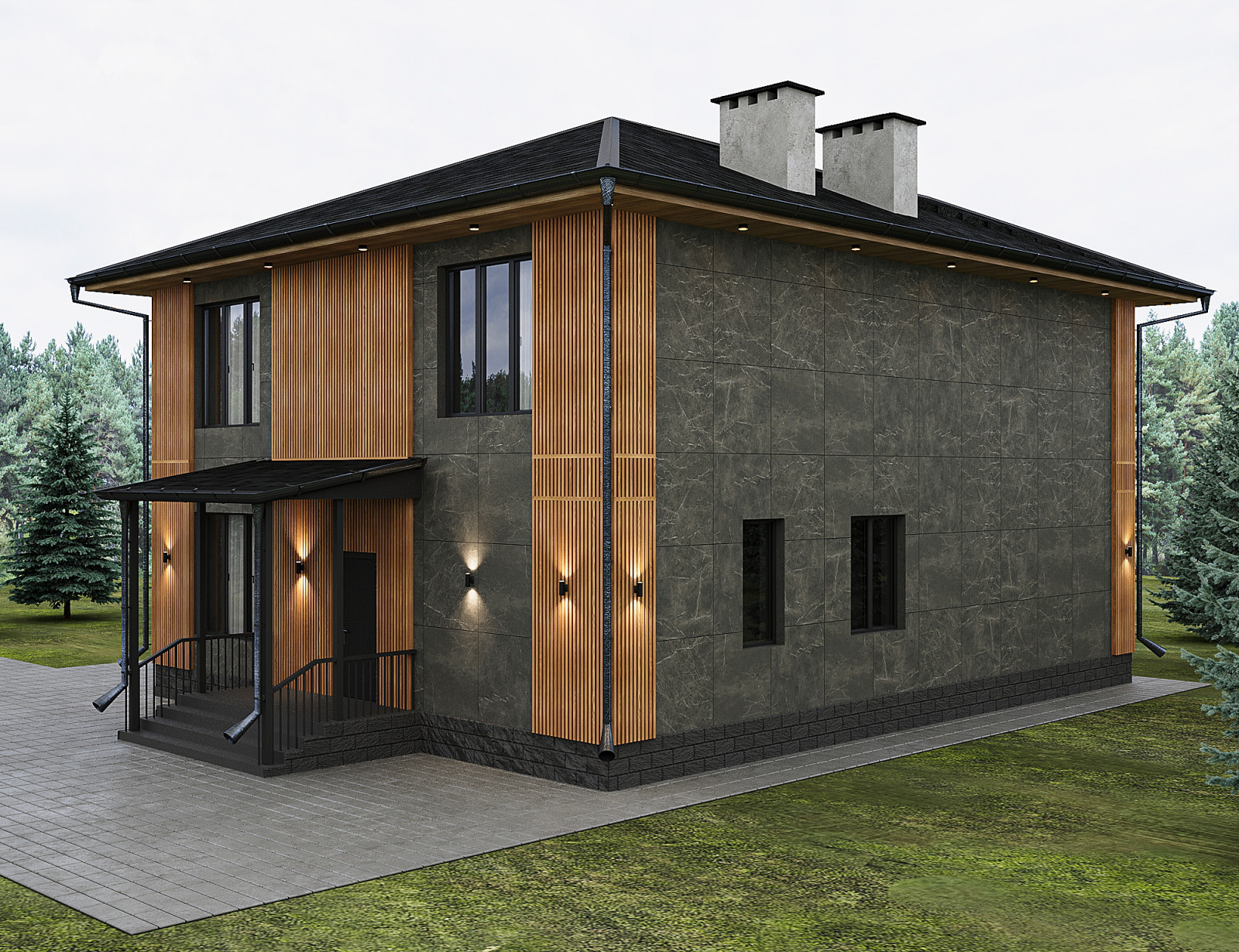 Дизайн фасада дома в МО