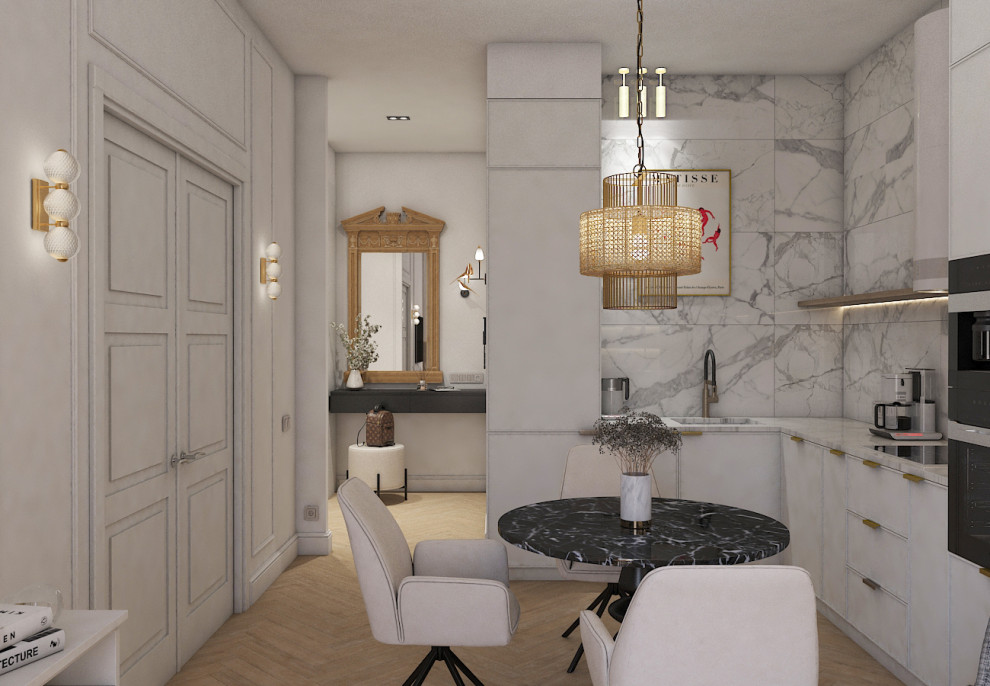 Дизайн-проект квартиры 45 м2 в стиле неоклассика