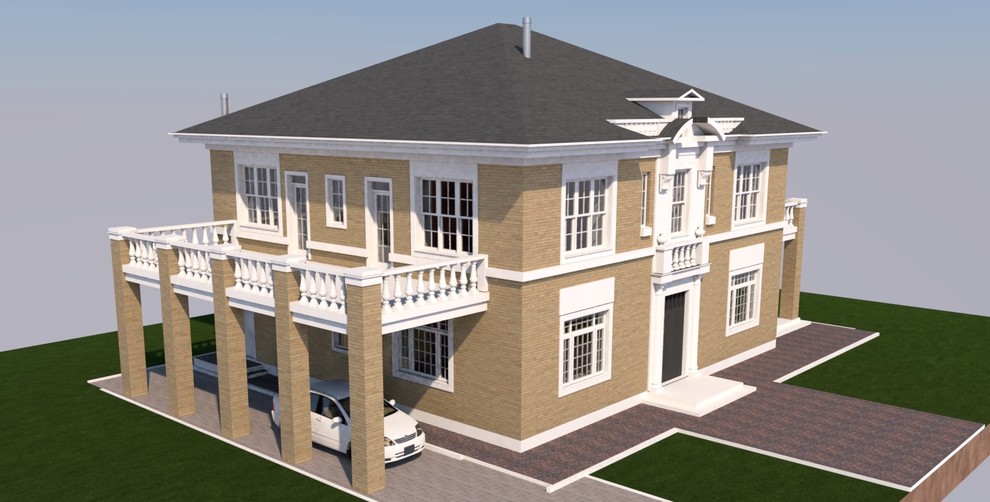 Коттедж с балконами