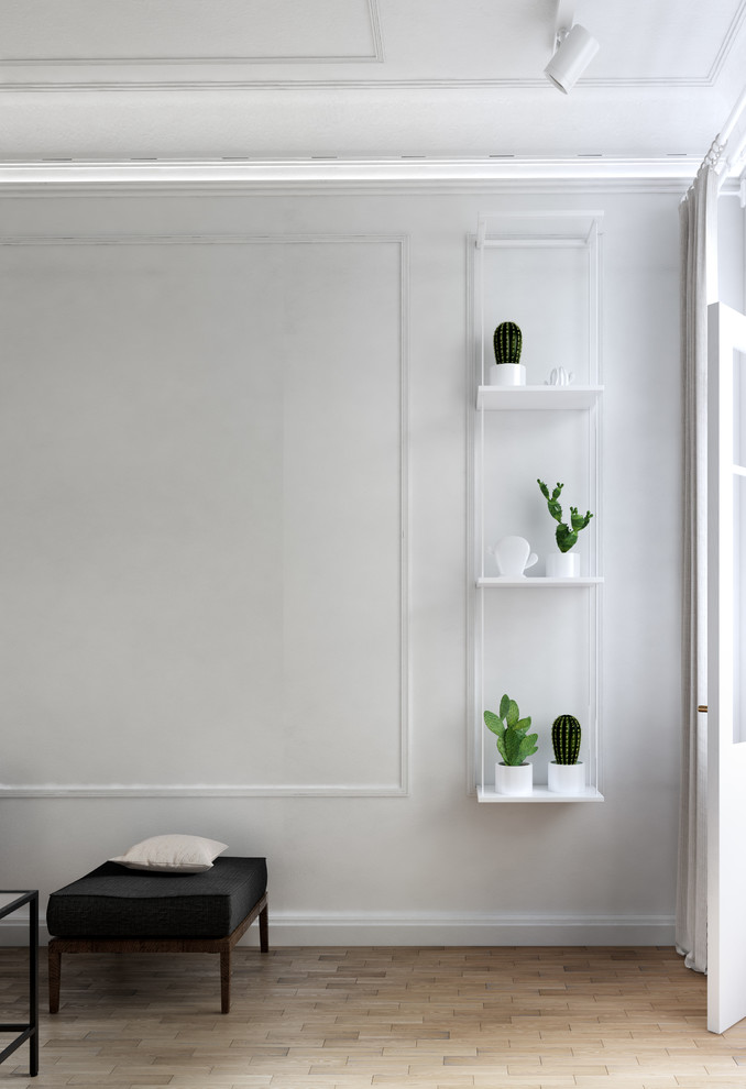 Белая квартира в сталинке с элементами лофта