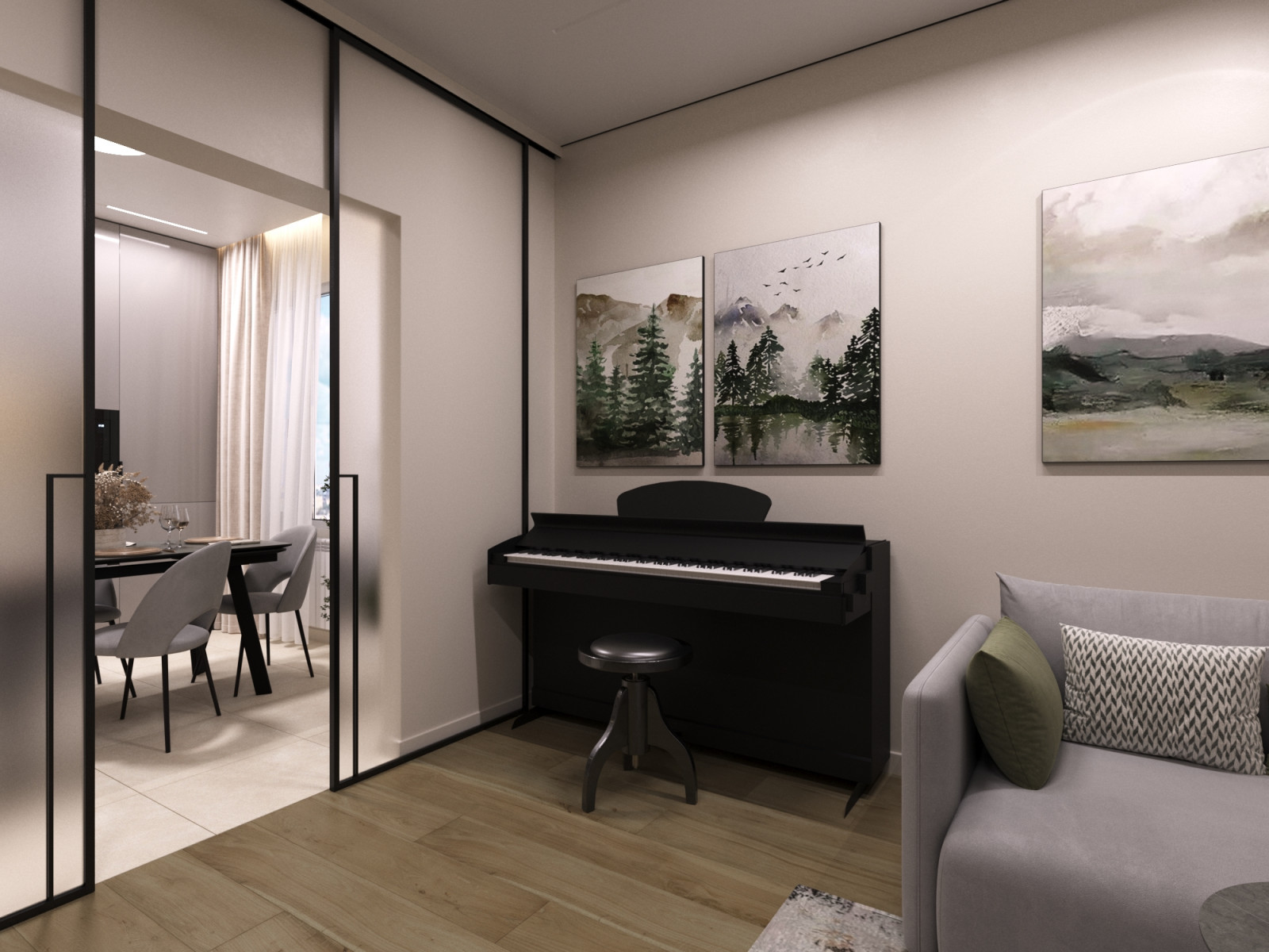 Дизайн проект двухкомнатной квартиры 60 м2