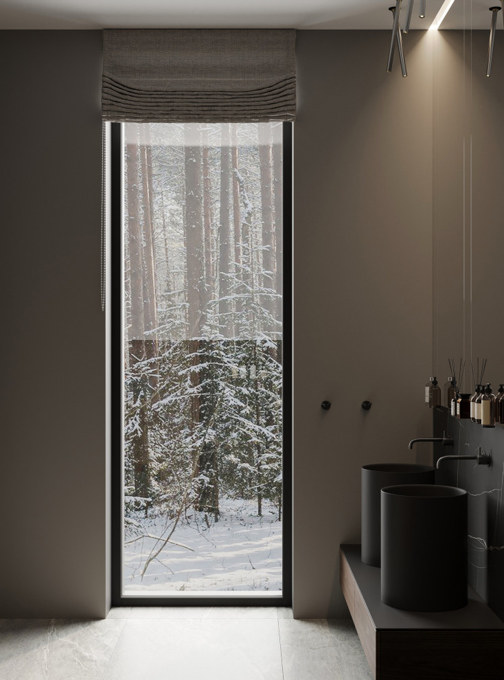 Темный минимализм в коттедже