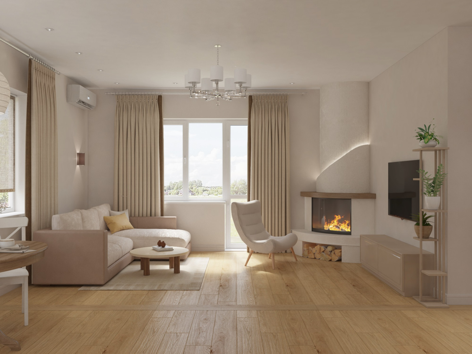 Обложка проекта: Кухня-гостиная в доме