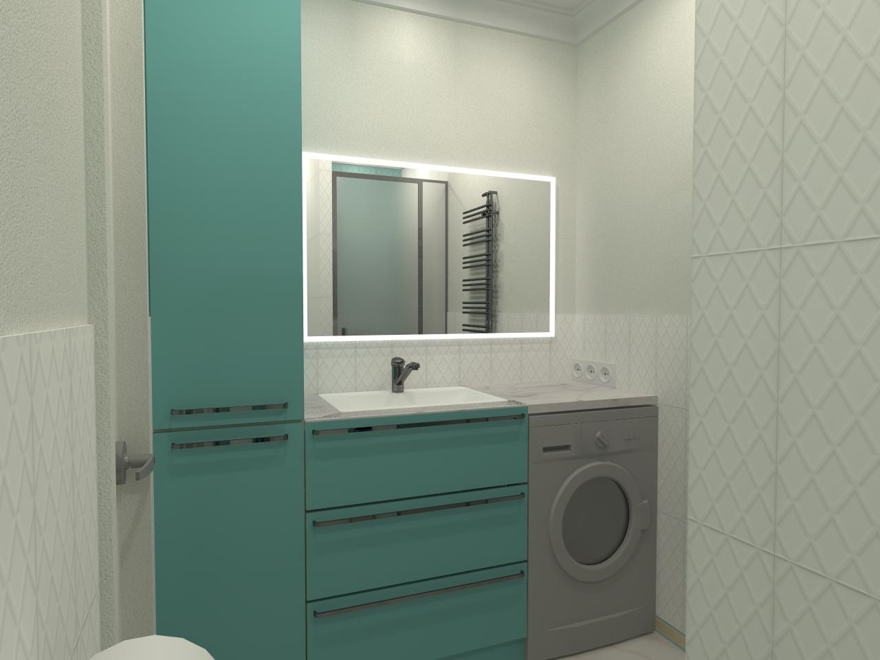 Обложка проекта: Дизайн-предложение совмещенного душа с туалетом