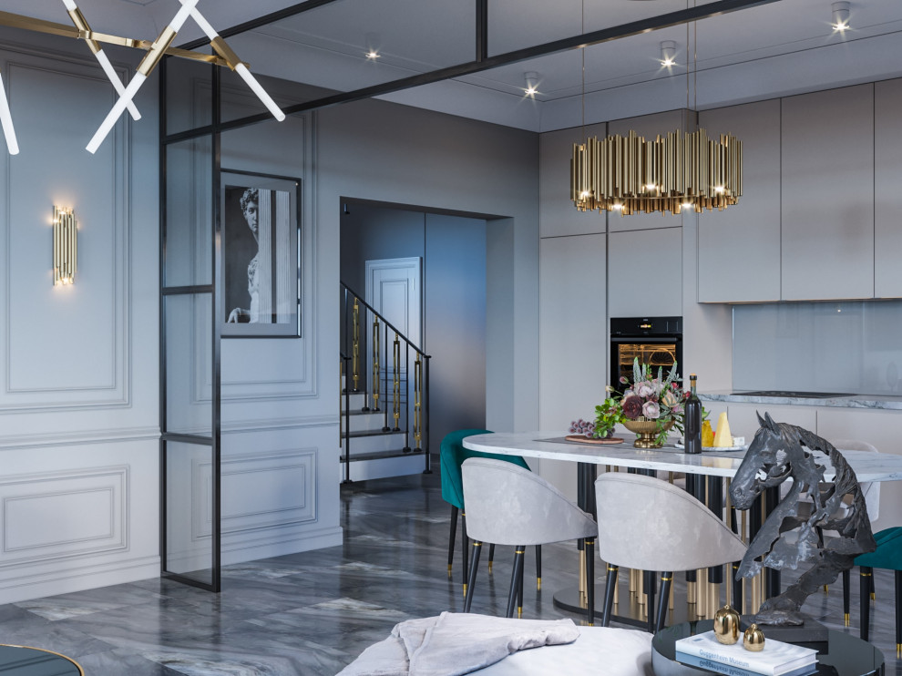 Дизайн коттеджа в неоклассическом стиле 260 кв.м. (2018 год)