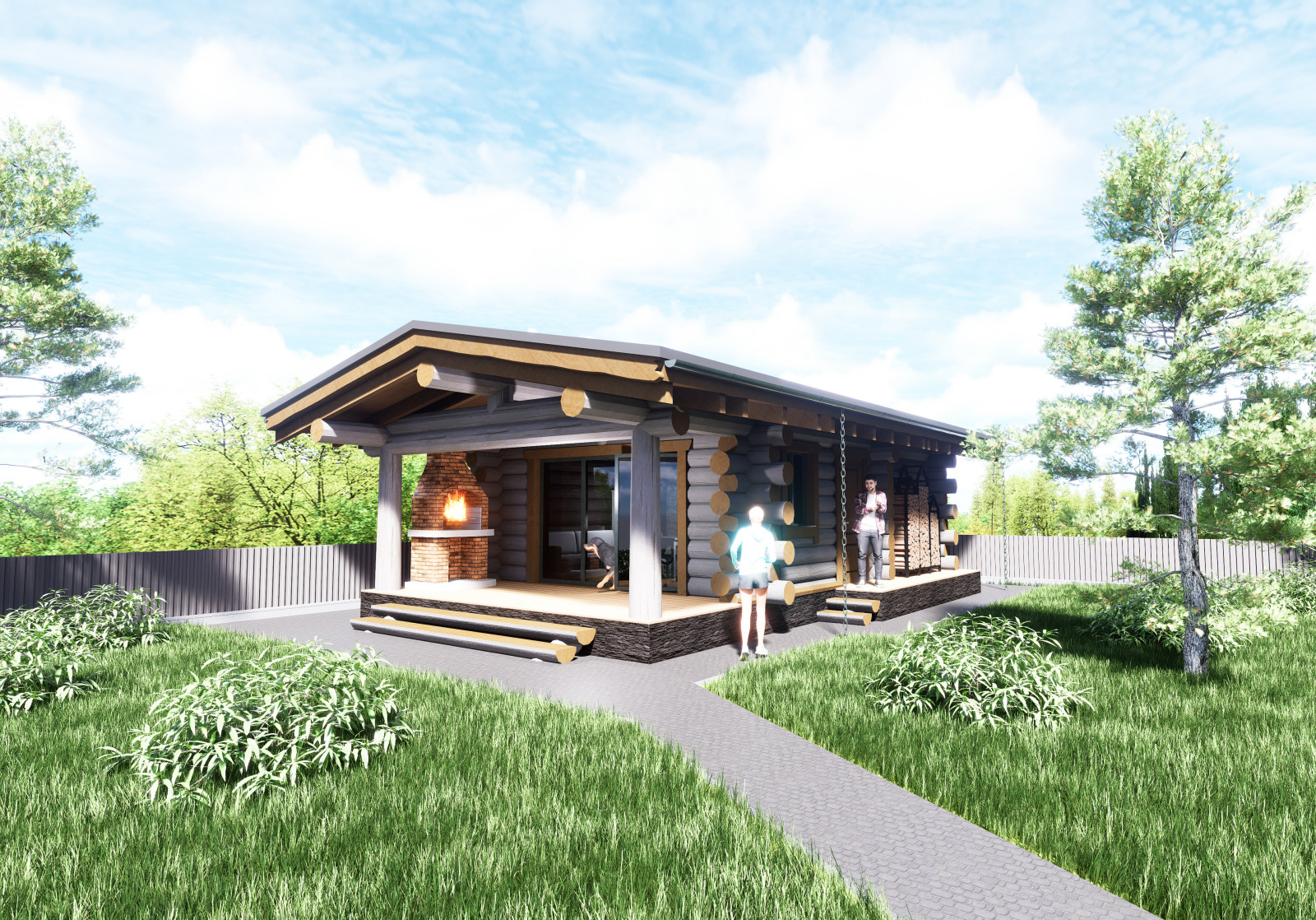 Обложка проекта: Баня из бревна ручной рубки, кело