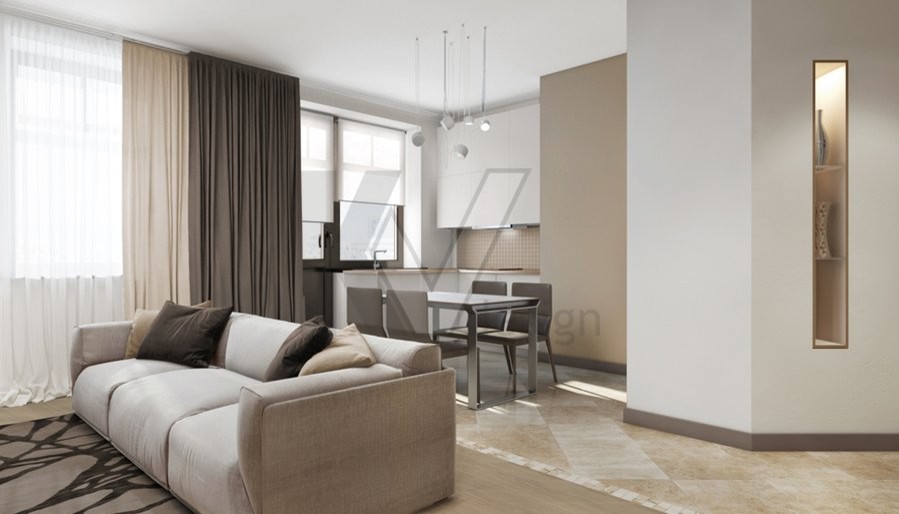 Дизайн трёхкомнатной квартиры на Сухаревской