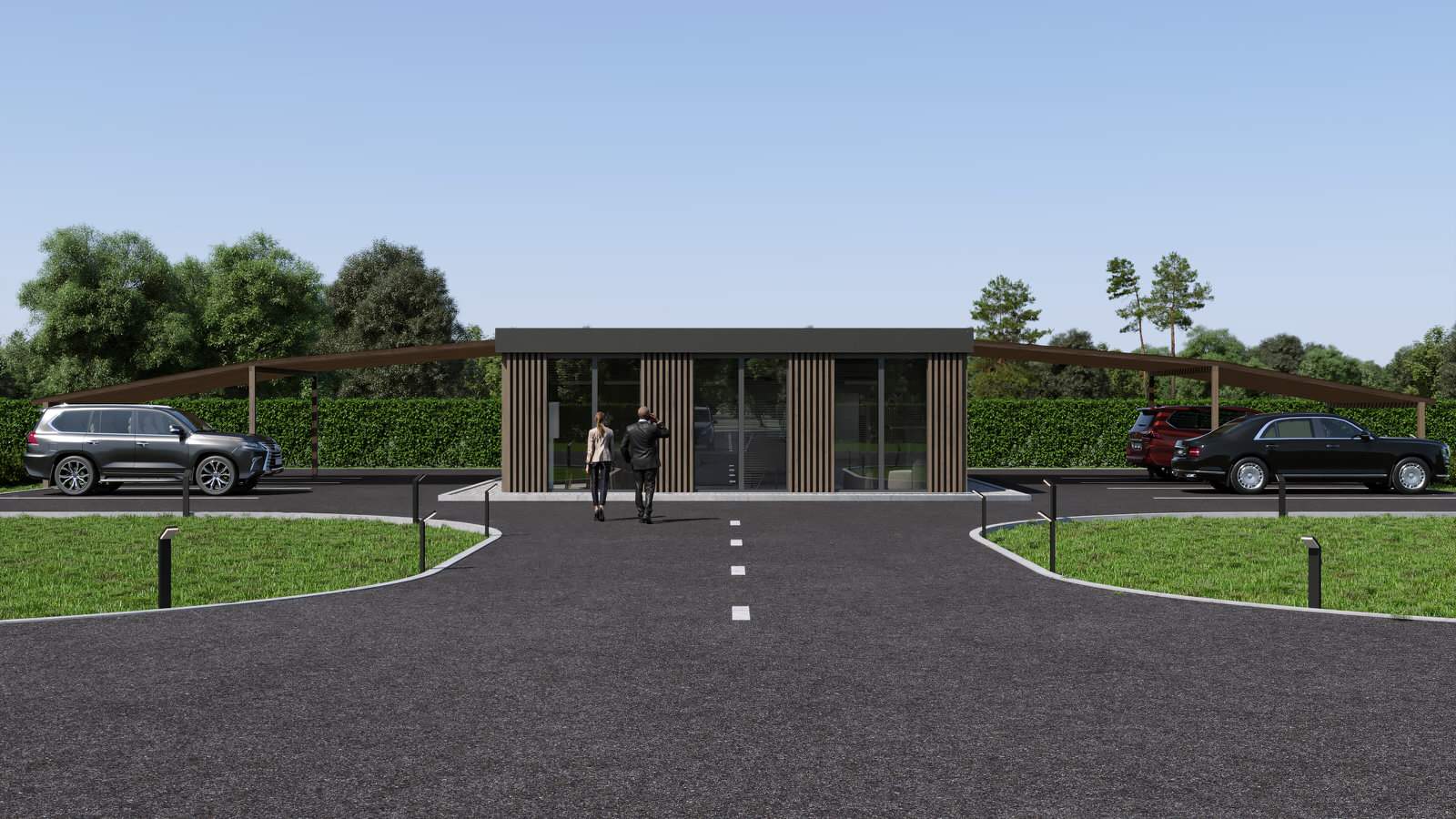 Дизайн здания ожидания гостей и пилотов на вертолётной площадке