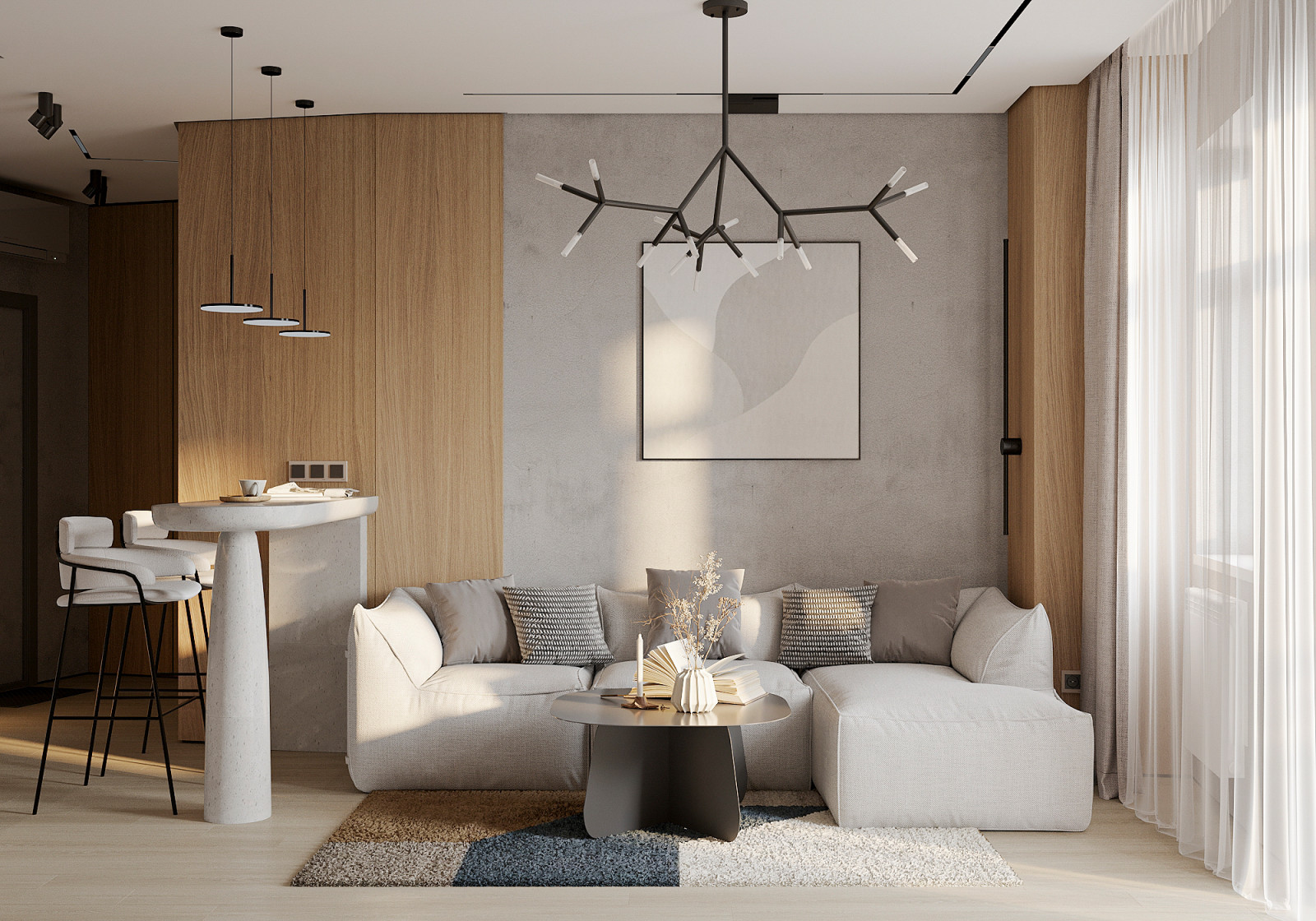 Обложка проекта: Теплый минимализм в ЖК "Лефорт"