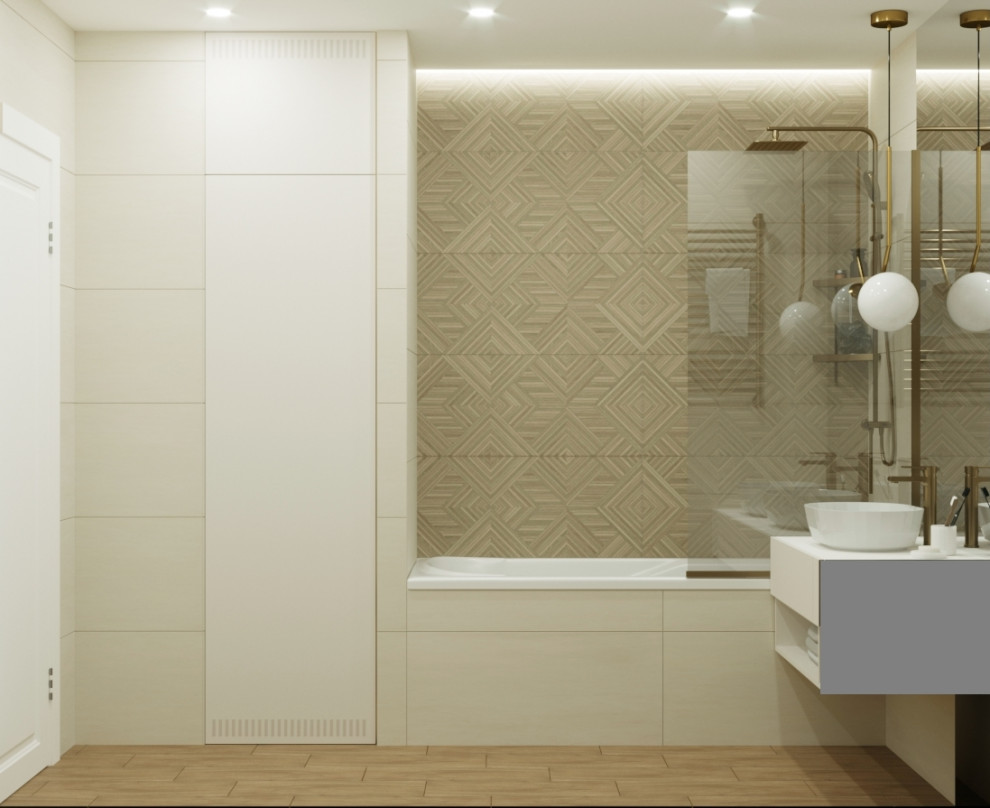 Дизайн проект кухни-гостиной и санузлов в г.Екатеринбург