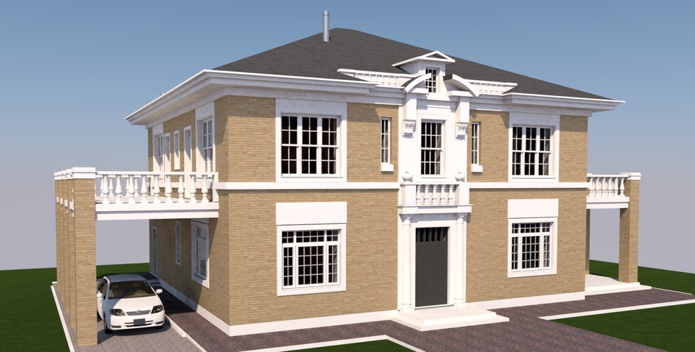 Коттедж с балконами