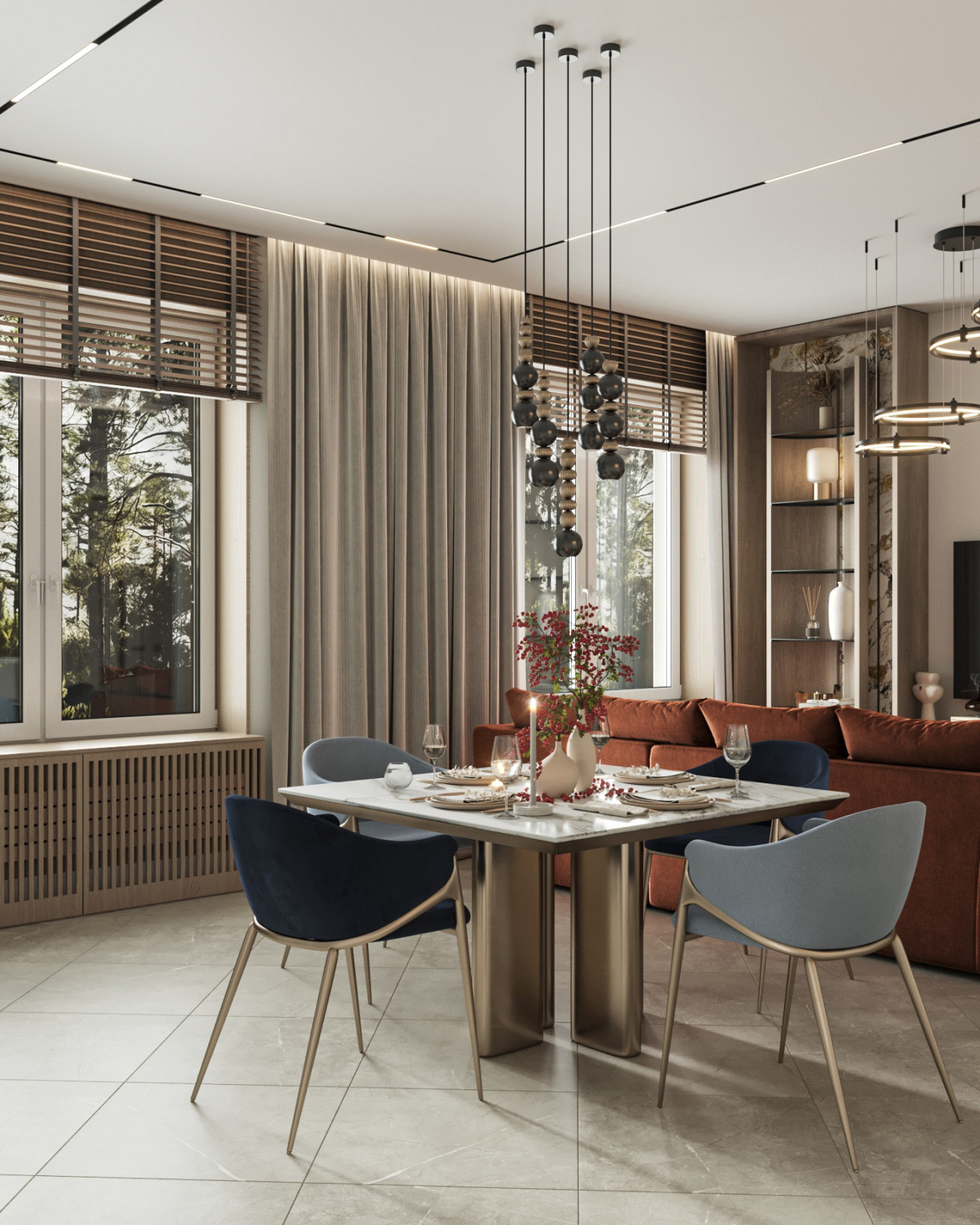 Интерьер трехкомнатной квартиры