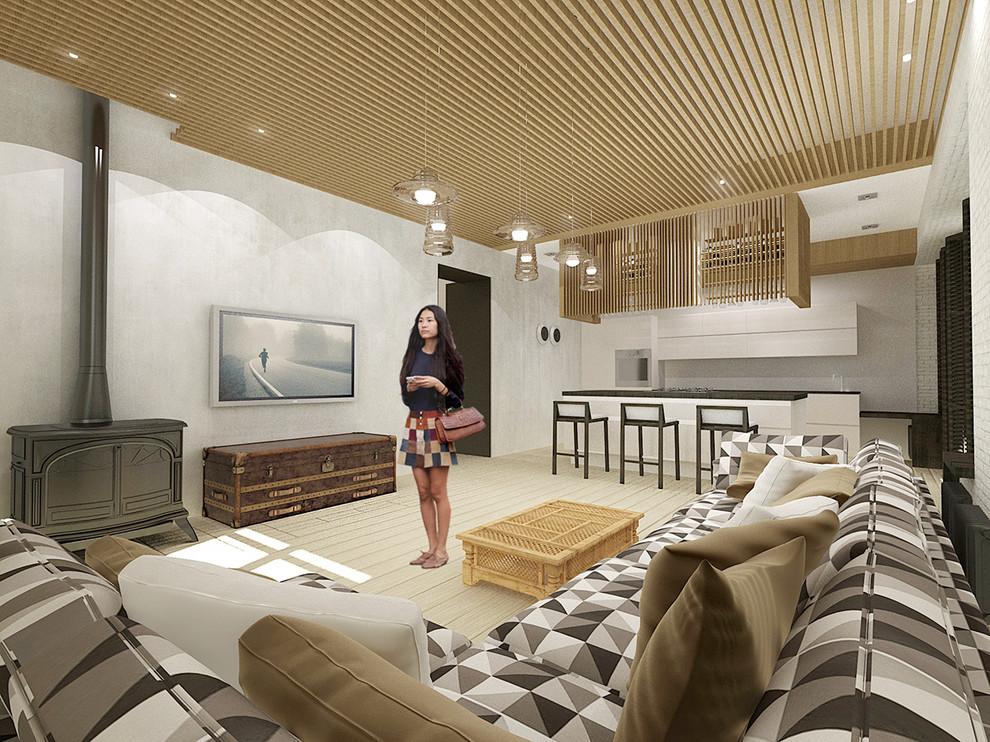 Лофт с лестницей – кинозалом