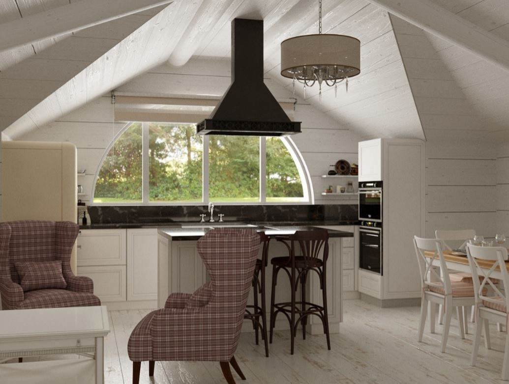 Дом в стиле кантри - мансардная часть