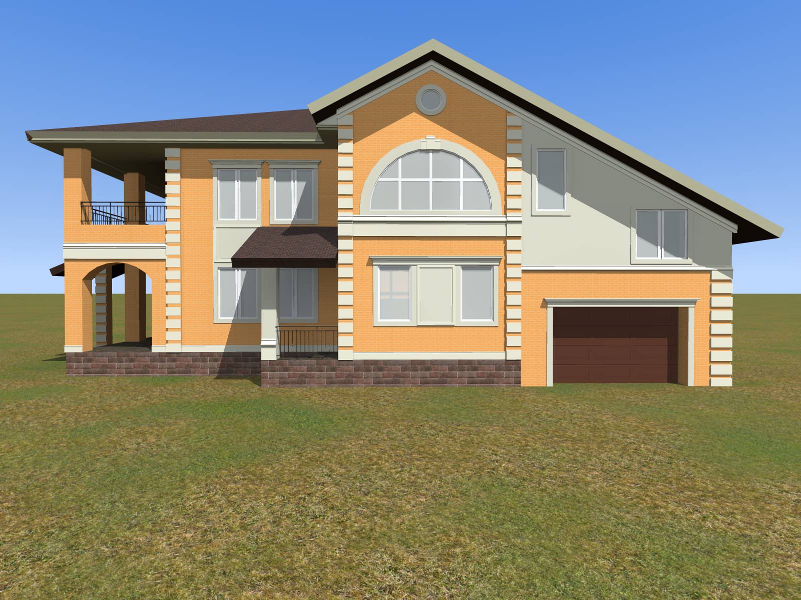 Проект переделки фасада из желтого кирпича