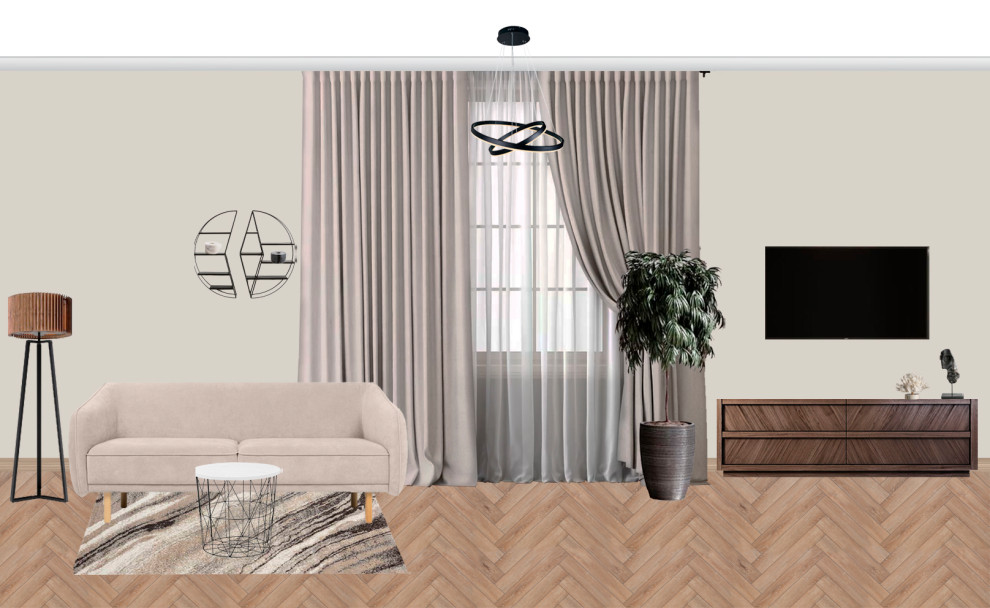 2D - коллажи кухни-гостиной (3 варианта)