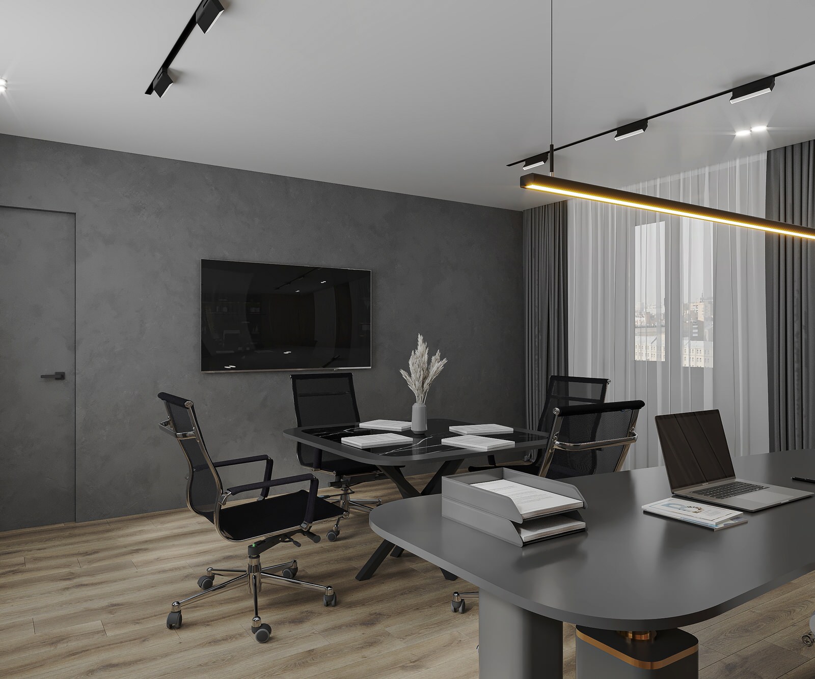 Дизайн-проект кабинета руководителя, зона отдыха  и санузла при кабинете