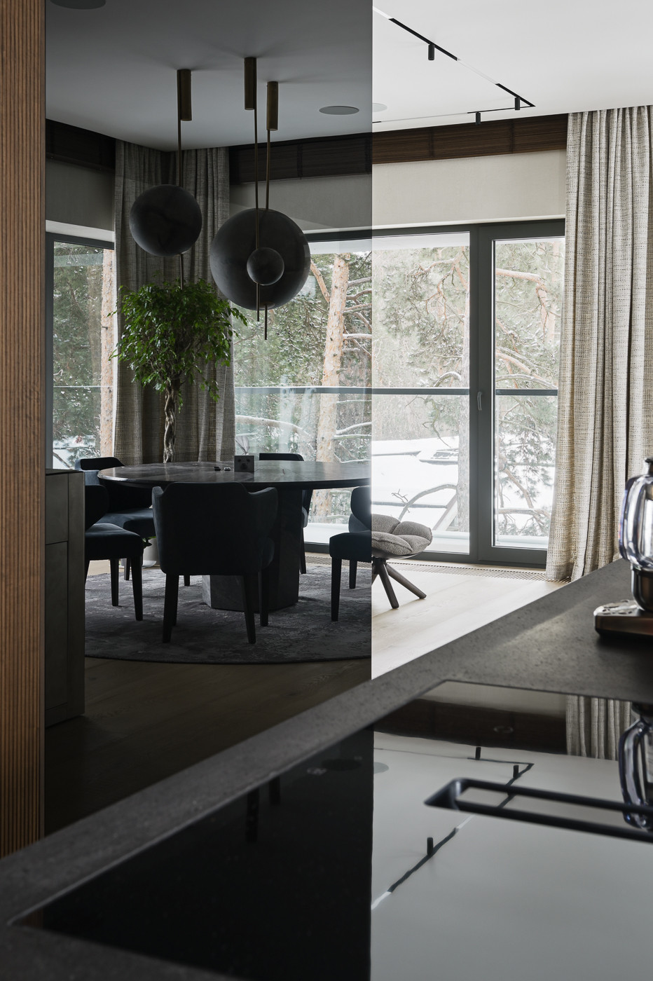 Встроенный телевизор на кухне  |  ЖК Level