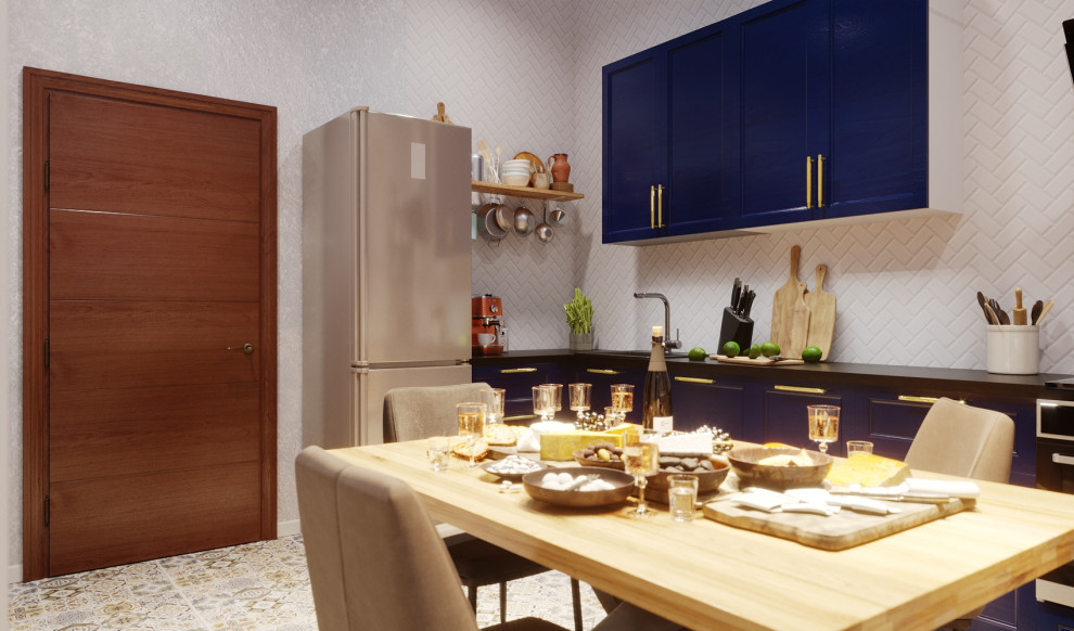 кухня в синих тонах