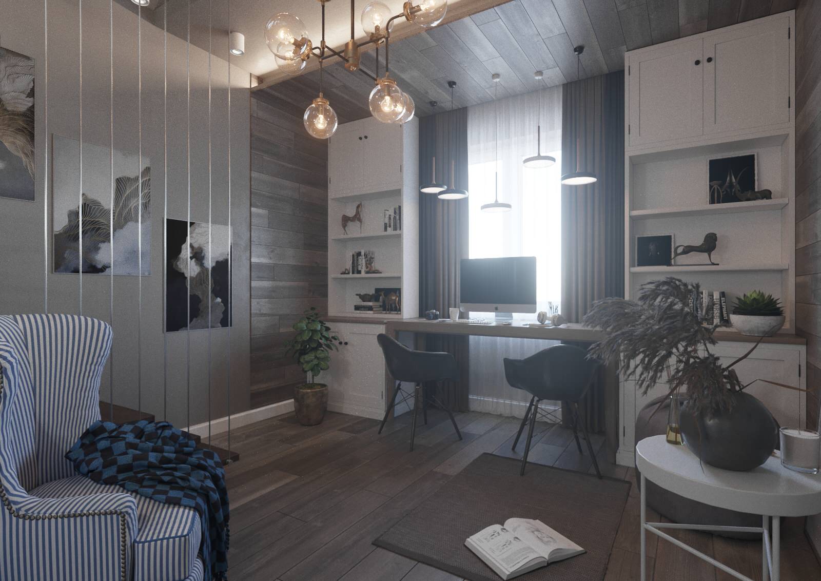 House_004_визуализация интерьера мансарды в частном доме